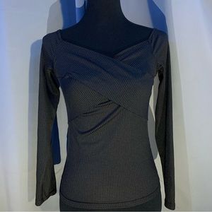 SHEIN Black women's medium long-sleeve scoop neck pullover top